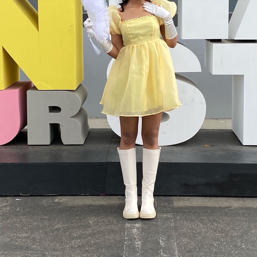 Yellow belle dress